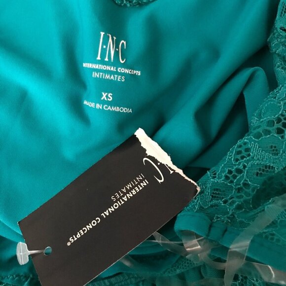 INC Chemise Full Length Nightgown, Tropical Green NWT XS - Picture 5 of 11